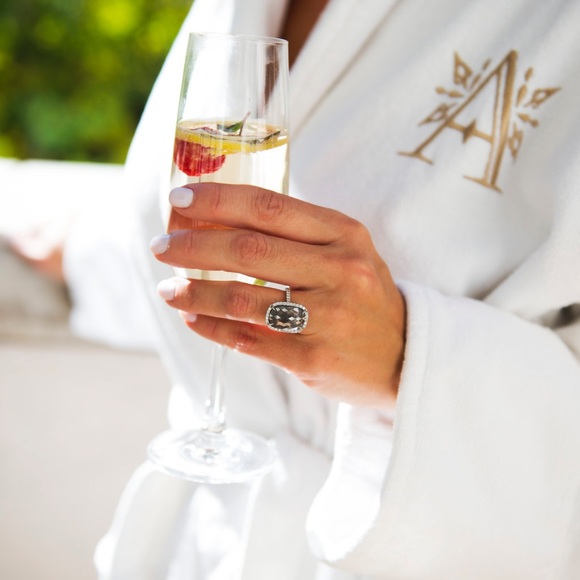 Jewelry - Unique 7.87ct Grey Diamond cushion cut ring with halo.